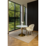 Стол обеденный круглый Остин BS212-100LG, 100х76 см, светло-серый мрамор/золото