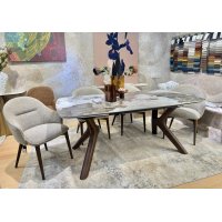 Стол КИРАН (KIRAN) 180 цвет ПАНДОРА (GLOSS LUXURY PANDORA SOLID CERAMIC) / Орех темный, ®DISAUR