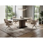 Стол ДАГФИН (DAGFINN) 160 цвет TL-109 боковая система раскладки, исп. керамика / КОФЕ/ ОРЕХ, ®DISAUR