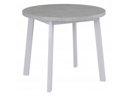 Стол Next круглый раскладной 100-130x100x76,5см, Бетон Лайт, белый