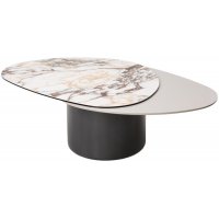 Стол кофейный NIKLAS TL-312 испанская керамика, стекло / МДФ окраш. /темно-серый МДФ каркас ®DISAUR