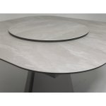 Стол RUBEN 132 TL-109 Серый мрамор, испанская керамика, стекло / Латте, ®DISAUR