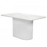 Стол Festa 140x85x77см, керамогранит белый мрамор