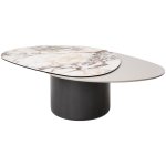 Стол кофейный NIKLAS TL-312 испанская керамика, стекло / МДФ окраш. /темно-серый МДФ каркас ®DISAUR