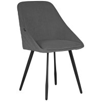 Стул обеденный DOBRIN STELLA, ЭМАЛЬ ЧЕРНЫЙ МУАР велюр Catania Stone