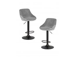 Набор 2 шт Стул барный DOBRIN LOGAN BLACK, серый велюр (MJ9-75)