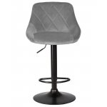 Набор 2 шт Стул барный DOBRIN LOGAN BLACK, серый велюр (MJ9-75)