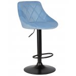 Набор 2 шт Стул барный DOBRIN LOGAN BLACK, пудрово-голубой велюр (MJ9-74)