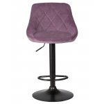 Набор 2 шт Стул барный DOBRIN LOGAN BLACK, пудрово-сиреневый велюр (MJ9-52)