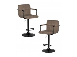 Набор 2 шт Стул барный DOBRIN KRUGER ARM BLACK, какао вельвет (LAR-E2041-05)