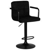 Стул барный DOBRIN KRUGER ARM BLACK, черный вельвет (LAR-E2041-52)