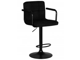 Стул барный DOBRIN KRUGER ARM BLACK, черный вельвет (LAR-E2041-52)
