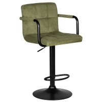 Стул барный DOBRIN KRUGER ARM BLACK, зеленый вельвет (LAR-E2041-7) Стул барный DOBRIN KRUGER ARM BLACK, зеленый вельвет (LAR-E2041-7)