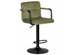 Стул барный DOBRIN KRUGER ARM BLACK, зеленый вельвет (LAR-E2041-7)