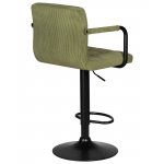 Набор 2 шт Стул барный DOBRIN KRUGER ARM BLACK, зеленый вельвет (LAR-E2041-7)