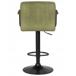 Набор 2 шт Стул барный DOBRIN KRUGER ARM BLACK, зеленый вельвет (LAR-E2041-7)