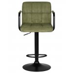 Стул барный DOBRIN KRUGER ARM BLACK, зеленый вельвет (LAR-E2041-7)