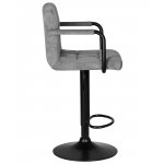 Набор 2 шт Стул барный DOBRIN KRUGER ARM BLACK, серый вельвет (LAR-E2041-25)