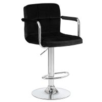 Стул барный DOBRIN KRUGER ARM, черный велюр (MJ9-101)