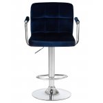 Стул барный DOBRIN KRUGER ARM, синий велюр (MJ9-117)