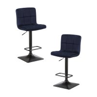 Набор 2 шт Стул барный DOBRIN DOMINIC, темно-синий велюр (MJ9-118)