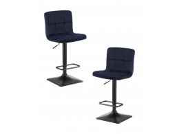 Набор 2 шт Стул барный DOBRIN DOMINIC, темно-синий велюр (MJ9-118)
