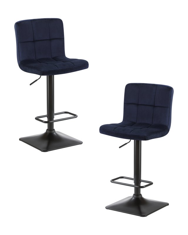 Набор 2 шт Стул барный DOBRIN DOMINIC, темно-синий велюр (MJ9-118)