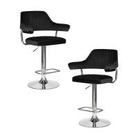Набор 2 шт Стул барный DOBRIN CHARLY, черный велюр (MJ9-101)