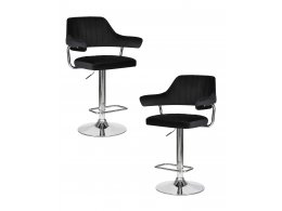 Набор 2 шт Стул барный DOBRIN CHARLY, черный велюр (MJ9-101)