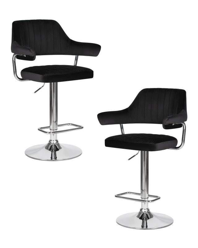 Набор 2 шт Стул барный DOBRIN CHARLY, черный велюр (MJ9-101)