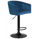 Стул барный DOBRIN DARCY BLACK, синий велюр (1922-20)
