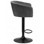 Стул барный DOBRIN DARCY BLACK, серый велюр (1922-19)