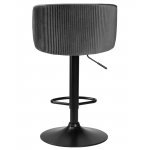 Стул барный DOBRIN DARCY BLACK, серый велюр (1922-19)