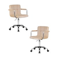 Набор 2 шт Офисное кресло для персонала DOBRIN TERRY, бежевый велюр (MJ9-10)