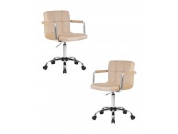 Набор 2 шт Офисное кресло для персонала DOBRIN TERRY, бежевый велюр (MJ9-10) Набор 2 шт Офисное кресло для персонала DOBRIN TERRY, бежевый велюр (MJ9-10)