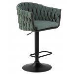 Стул барный DOBRIN LEON, зеленая ткань (LAR 275-23)