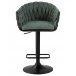 Стул барный DOBRIN LEON, зеленая ткань (LAR 275-23)
