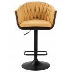 Стул барный DOBRIN LEON, жёлтая ткань (LAR 275-8)