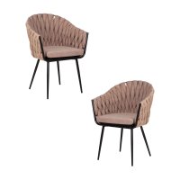Набор 2 шт Стул обеденный DOBRIN MATILDA, коричневая ткань (LAR 275-3)