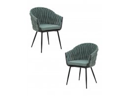 Набор 2 шт Стул обеденный DOBRIN MATILDA, зеленая ткань (LAR 275-23)