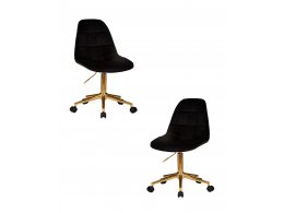 Набор 2 шт Офисное кресло для персонала DOBRIN MONTY GOLD, чёрный велюр (MJ9-101) Набор 2 шт Офисное кресло для персонала DOBRIN MONTY GOLD, чёрный велюр (MJ9-101)