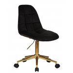 Набор 2 шт Офисное кресло для персонала DOBRIN MONTY GOLD, чёрный велюр (MJ9-101)