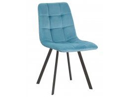 Стул обеденный DOBRIN ALEX SQUARE, черные матовые ножки, морской волны велюр (V108-57)