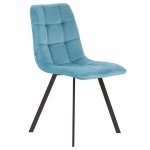 Стул обеденный DOBRIN ALEX SQUARE, черные матовые ножки, морской волны велюр (V108-57)