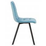 Стул обеденный DOBRIN ALEX SQUARE, черные матовые ножки, морской волны велюр (V108-57)