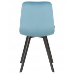 Стул обеденный DOBRIN ALEX SQUARE, черные матовые ножки, морской волны велюр (V108-57)