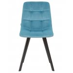 Стул обеденный DOBRIN ALEX SQUARE, черные матовые ножки, морской волны велюр (V108-57)