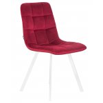 Стул обеденный DOBRIN ALEX SQUARE, белые ножки, бордовый велюр (V108-85)