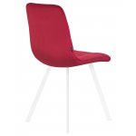 Стул обеденный DOBRIN ALEX SQUARE, белые ножки, бордовый велюр (V108-85)