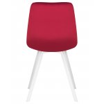 Стул обеденный DOBRIN ALEX SQUARE, белые ножки, бордовый велюр (V108-85)